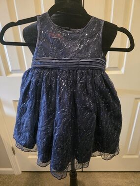 Sparkling Navy Sequin Girls' Formal Dress